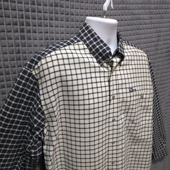 VTG MoBetta Canvas Long Sleeve Shirt Mens Large Blue Check Heavy Western Button - Picture 4 of 15